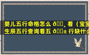 婴儿五行命格怎么 🕸 看（宝宝生辰五行查询看五 🐱 行缺什么）